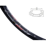 Obręcz extreme ALEXRIMS DM24, V-brake, Stożek 17,2mm, 24  507x24, 48 otworów, Kapslowana, Czarna, Waga 650g (NEW)