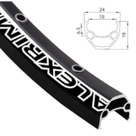 Obręcz mtb ALEXRIMS EN24, H. tarczowy, Stożek 19, 27.5  584x19, 32 otwory, Kapslowana, Czarna, Waga 450g (NEW)