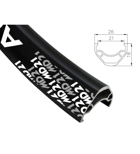 Obręcz mtb/trekking ALEXRIMS MD21, H. tarczowy, Stożek 18mm, 29  622-21, 32 otwory, Kapslowana, Czarna, Waga 500g (NEW)