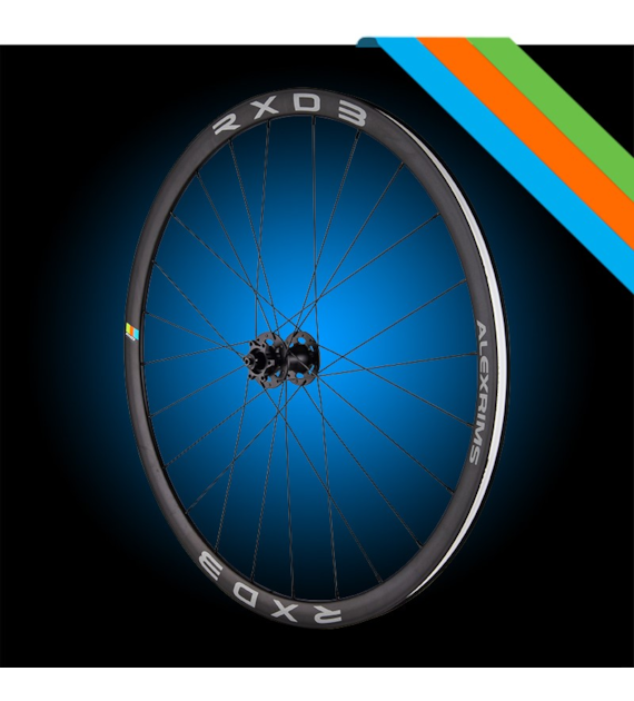 Koła szosowe ALEXRIMS RXD3, H. tarczowy IS, Sztywna oś 12X100/R12X142, Stożek 30mm, 700C  622-19, TRS, Aluminium, Cieniowane szprychy, Waga 1550g