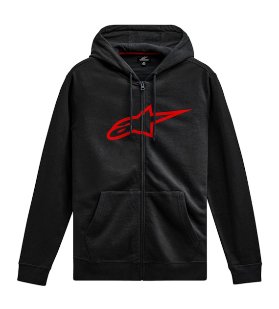 Bluza z kapturem ALPINESTARS AGELESS II ZIP HOODIE, Black/Red - roz. L (NEW)