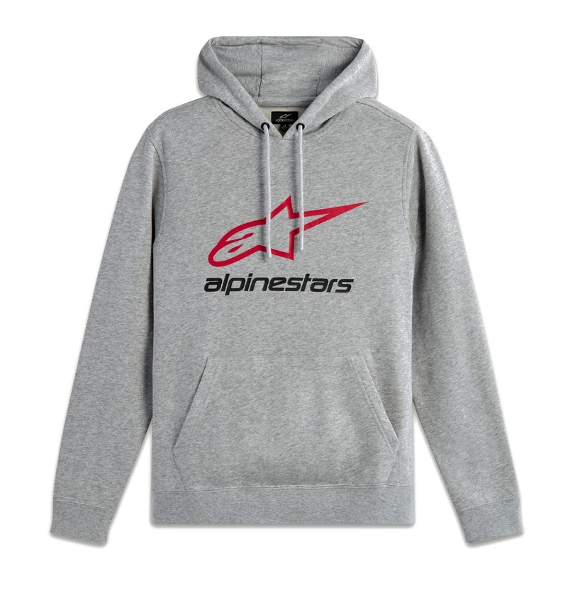 Bluza z kapturem ALPINESTARS ALWAYS 2.0 HOODIE, Grey Heather/Red/Black - roz. L (NEW)