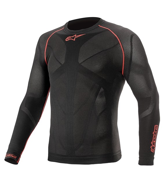 Koszulka termoaktywna długi rękaw ALPINESTARS RIDE TECH V2 LS TOP SUMMER, Black Red - roz. XS/S (NEW)