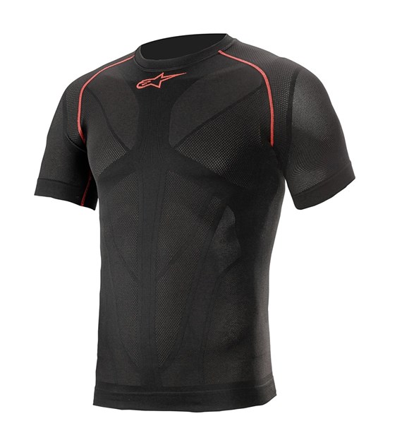 Koszulka termoaktywna krótki rękaw ALPINESTARS RIDE TECH V2 SS TOP SUMMER, Black Red - roz. M/L (NEW)