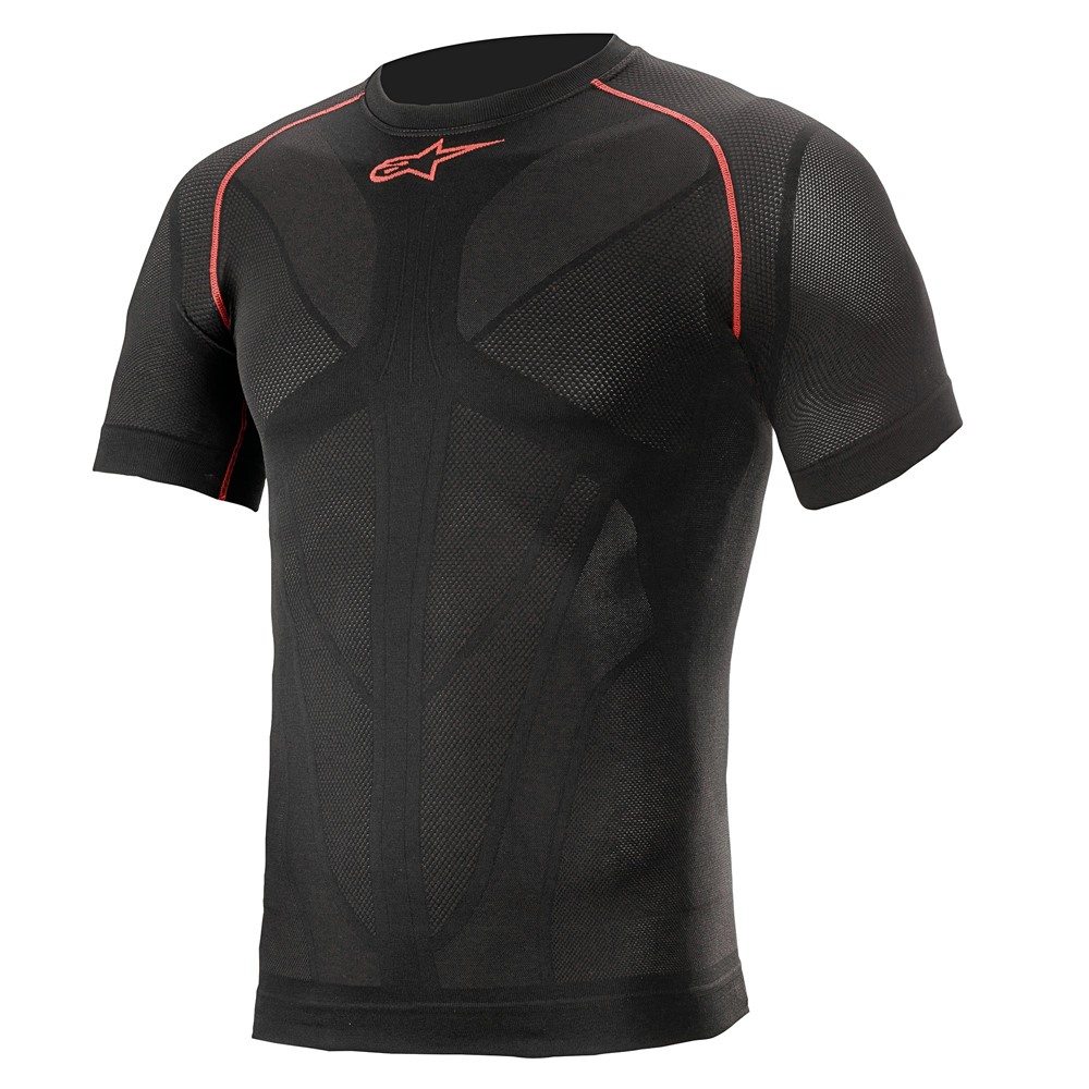 Koszulka termoaktywna krótki rękaw ALPINESTARS RIDE TECH V2 SS TOP SUMMER, Black Red - roz. M/L (NEW)