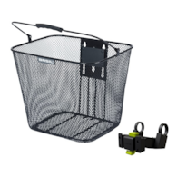 Kosz na kierownicę BASIL BILBAO KF+HANDLEBARHOLDER, KF System (ze wspornikiem), mocowanie przenośne, stalowy czarny (NEW)