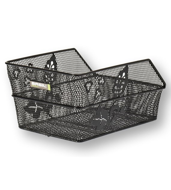 Kosz tylny na bagażnik BASIL CENTO FLOWER S FM, FIXED MOUNTED, mocowanie stałe, stalowy czarny (NEW)