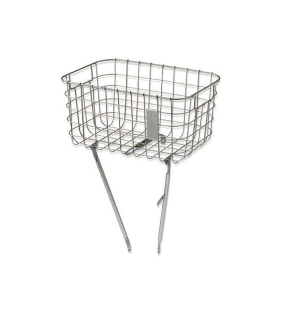 Kosz na przednią oś BASIL ROBIN 26 -28 , stalowy silver cloud + zestaw montażowy (NEW)