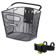 Kosz na kierownicę BASIL BOLD KF+HANDLEBARHOLDER, KF System (ze wspornikiem), mocowanie przenośne, stalowy czarny (NEW)