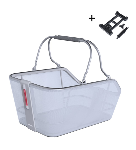 Kosz tylny na bagażnik BASIL CENTO TECH FIBER NORDLICHT MIK, MIK System (ready to go) alumninium blue silver (WYPRZEDAŻ -50%)