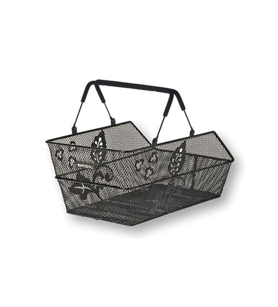 Kosz tylny na bagażnik CENTO FLOWER MULTI, MULTI Sysytem, mocowanie przenośne, stalowy czarny (NEW)