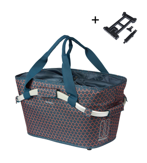 Kosz tylny na bagażnik BASIL FLAIR CARRY ALL REAR BASKET MIK, MIK z adapterem do mocowania (ready to go), 22L, Wodoodporna, Navy (NEW)