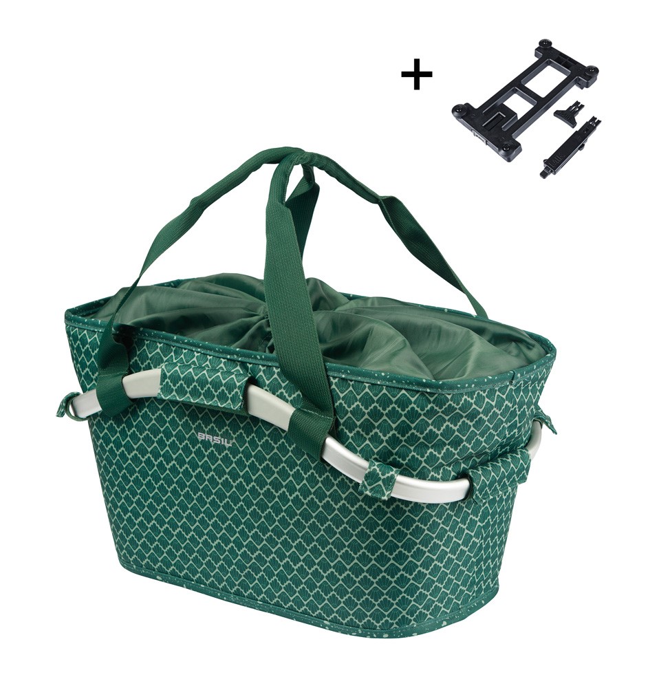 Kosz na bagażnik BASIL FLAIR CARRY ALL REAR BASKET, MIK z adapterem do mocowania (ready to go), 22L, Wodoodporna, Green (NEW 2025)
