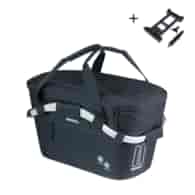 Kosz tylny na bagażnik BASIL CLASSIC CARRY ALL ISO COOL SYSTEM, MIK z adapterem do mocowania (ready to go), Adapter Plate 2.0 (blokada), izolowany do przewożenia napojów i jedzenia, 18L, Czarny (NEW)