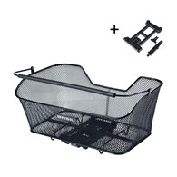 Kosz na bagażnik BASIL BASE XL REAR BASKET, MIK z adapterem do mocowania, Stalowy, Black (Eco Bottom) (NEW 2025)