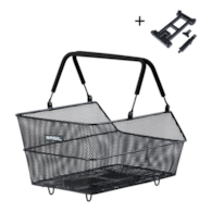Kosz tylny na bagażnik BASIL CENTO MIK, MIK System (ready to go), Adaptor Plate 2.0 (blokada), stalowy czarny (NEW)