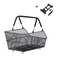 Kosz tylny na bagażnik BASIL CENTO S MIK, MIK System (ready to go), Adaptor Plate 2.0 (blokada), stalowy czarny (NEW)