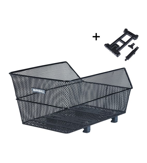 Kosz tylny na bagażnik BASIL CENTO WSL, mocowanie stałe, WSL System, stalowy czarny (NEW)