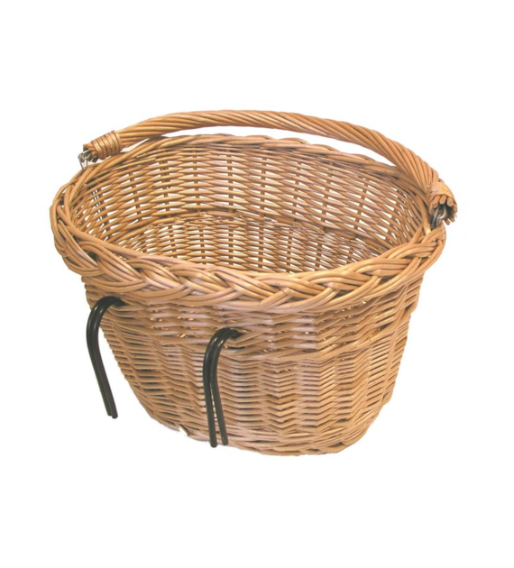 Kosz na kierownicę BASIL DENVER mocowanie na haki, wiklinowy brązowy natural (WYPRZEDAŻ -50%)