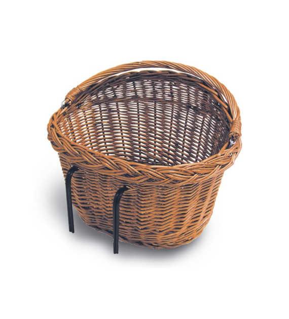 Kosz na kierownicę BASIL DETROIT mocowanie na haki, wiklinowy brązowy natural (WYPRZEDAŻ -50%)