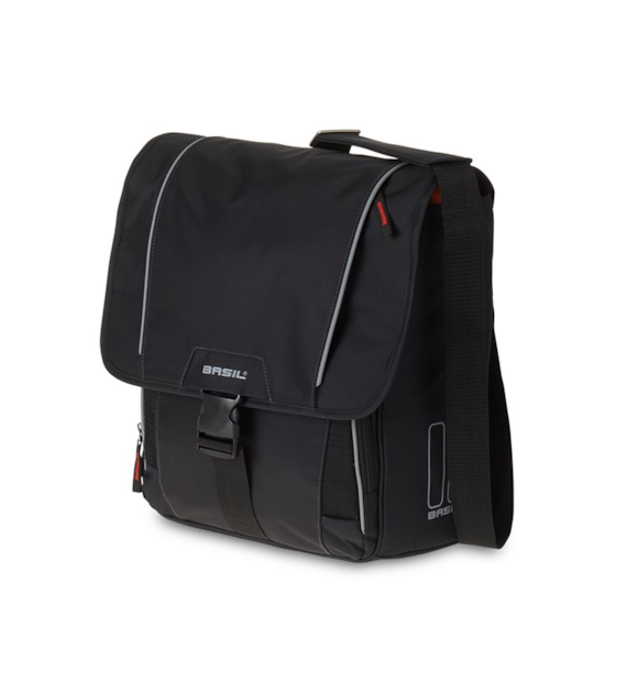 Sakwa pojedyncza BASIL SPORT DESIGN COMMUTER BAG 18L, tablet/notebook, Hook On System, wodoodporna black (WYPRZEDAŻ -50%)