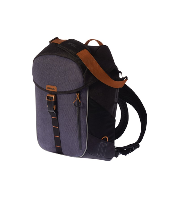 Sakwa pojedyncza BASIL MILES BICYCLE BACKPACK 17L, Hook On System, 100% wodoodporna black slate (NEW)