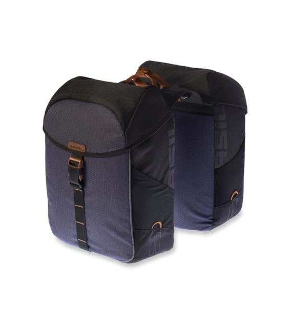Sakwa podwójna BASIL MILES DOUBLE PANNIER BAG 34L, Universal Bridge System, 100% wodoodporna black slate (NEW)