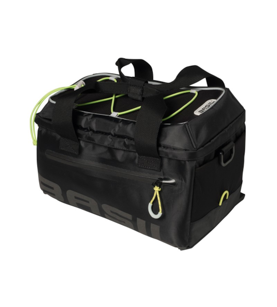 Torba na bagażnik BASIL MILES TRUNKBAG 7L, Universal Bridge System, 100% wodoodporna black lime (NEW)