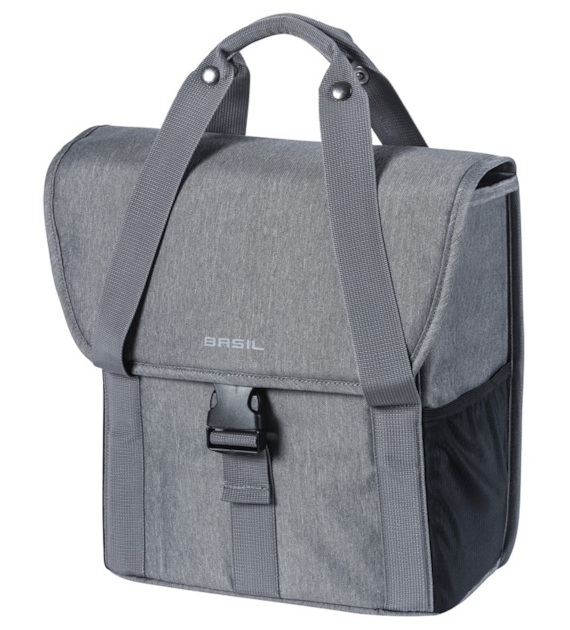 Sakwa pojedyncza BASIL GO SINGLE BAG 16L, Hook On System, grey melee (WYPRZEDAŻ -50%)