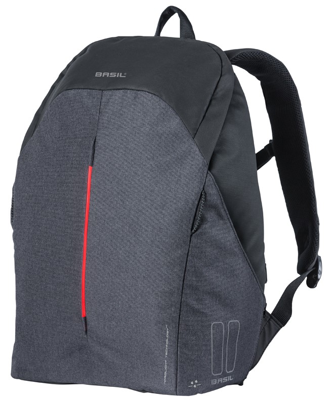 Plecak BASIL B-SAFE BACKPACK NORDLICHT 18L, mocowanie na haki Hook-On System, oświetlenie, graphite black (NEW 2024)