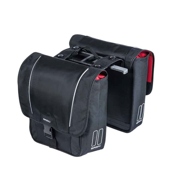 Sakwa podwójna BASIL SPORT DESIGN DOUBLE PANNIER BAG MIK 32L, MIK System (ready to go), czarna (WYPRZEDAŻ -50%)