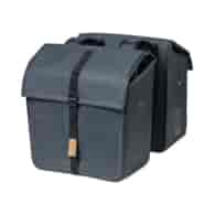 Sakwa podwójna BASIL URBAN DRY DOUBLE BAG 50L, Universal Bridge System, tkanina poliester z powłoką ochronną, 100% wodoodporna, charcoal melee (NEW)
