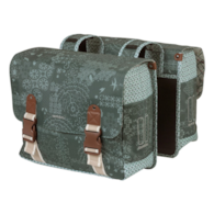 Sakwa podwójna BASIL BOHEME DOUBLE PANNIER BAG 35L Universal Bridge System, wodoodporna forest green (WYPRZEDAŻ -50%)