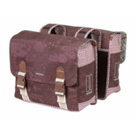 Sakwa podwójna BASIL BOHEME DOUBLE PANNIER BAG 35L Universal Bridge System, wodoodporna fig red (WYPRZEDAŻ -50%)