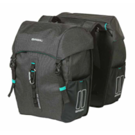 Sakwa podwójna BASIL DISCOVERY365D DOUBLE PANNIER BAG M 18L, Universal Bridge System, wodoodporna black melee (NEW)