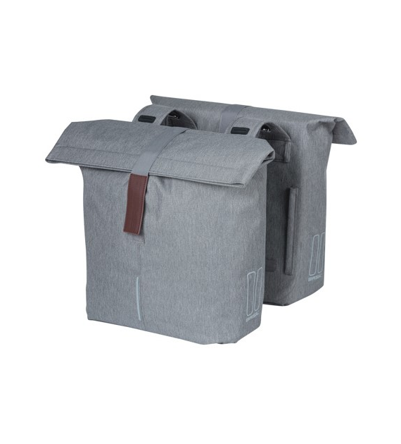 Sakwa podwójna BASIL CITY DOUBLE PANNIER BAG 28-32L, Universal Bridge System, wodoodporna grey melee (NEW)