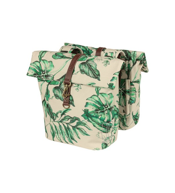 Sakwa podwójna BASIL EVER-GREEN DOUBLE PANNIER BAG 28-32L, Universal Bridge System, wodoodporna sandshell beige (WYPRZEDAŻ -50%)