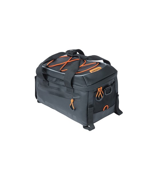 Torba na bagażnik BASIL MILES TARPAULIN TRUNKBAG 7L, 100% wodoodporna black orange (NEW 2024)