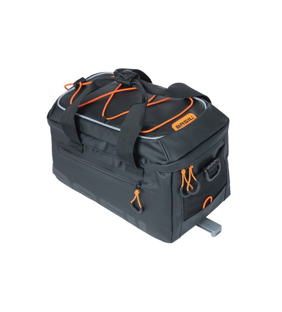 Torba na bagażnik BASIL MILES TARPAULIN TRUNKBAG MIK 7L, MIK System (ready to go), 100% wodoodporna black orange (NEW).