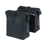 Sakwa podwójna BASIL SOHO DOUBLE PANNIER BAG NORDLICHT MIK, MIK System (ready to go) 41L 100% wodoodporna night black oświetlenie Nordlicht Technology (NEW).