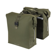 Sakwa podwójna BASIL SOHO DOUBLE PANNIER BAG NORDLICHT MIK, MIK System (ready to go) 41L, 100% wodoodporna moss green oświetlenie Nordlicht Technology (NEW).