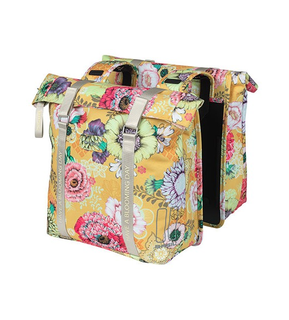Sakwa podwójna BASIL BLOOM FIELD DOUBLE PANNIER BAG 28-35L, Universal Bridge System, honey yellow (NEW)