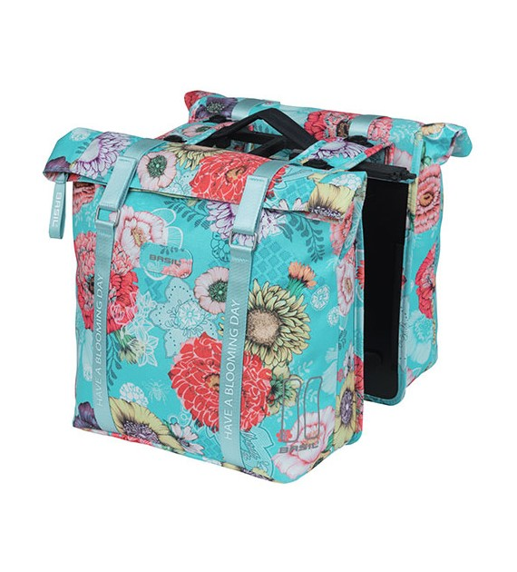 Sakwa podwójna BASIL BLOOM FIELD DOUBLE PANNIER BAG MIK 28-35L, MIK System (ready to go) sky blue (NEW)