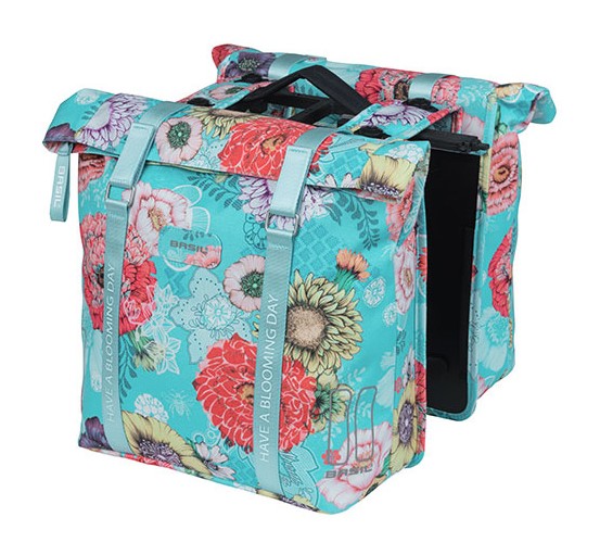 Torba na bagażnik BASIL BLOOM FIELD DOUBLE PANNIER BAG MIK 28-35L, MIK System (ready to go) sky blue (NEW)