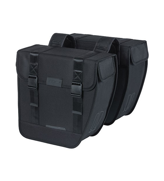 Sakwa podwójna BASIL TOUR DOUBLE PANNIER BAG 28L, Universal Bridge System, wodoodporna black (WYPRZEDAŻ -50%)
