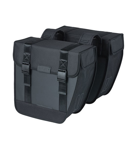 Sakwa podwójna BASIL TOUR WATERPROOF DOUBLE PANNIER BAG 28L, Universal Bridge System, wodoodporna black (WYPRZEDAŻ -50%)