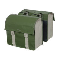 Sakwa podwójna BASIL URBAN LOAD DOUBLE PANNIER BAG 48-53L, Universal Bridge System, 100% wodoodporna, moss green/sand (NEW)