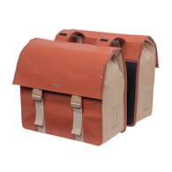 Sakwa podwójna BASIL URBAN LOAD DOUBLE PANNIER BAG 48-53L, Universal Bridge System, 100% wodoodporna, terra red/rose (NEW)