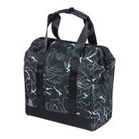 Sakwa miejska pojedyncza BASIL GRAND FLOWER BICYCLE SHOPPER 23L, MIK Hooks System, black (NEW 2026)