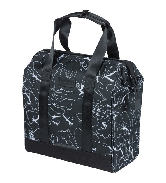 Sakwa pojedyncza BASIL GRAND FLOWER BICYCLE SHOPPER 23L, MIK Hooks System, black (NEW 2026)
